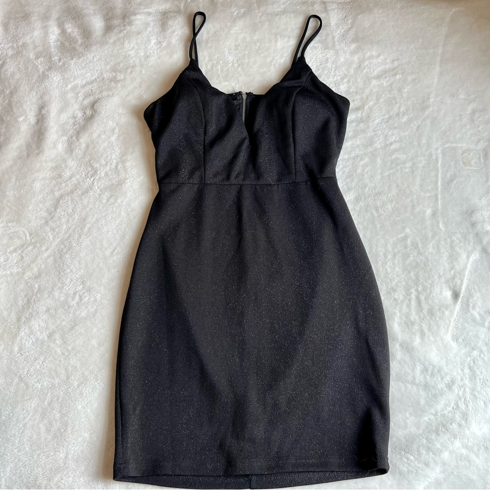 Body con mini dress, color black, size large